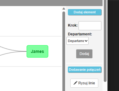 Jeżeli chcemy bezpośrednio przesyłać do użytkownika to wystarczy to możemy to zrobić definiując jednoosobowy departament. W tym przypadku JAMES