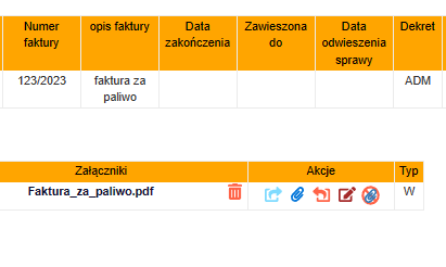 Po założeniu sprawy, dodajemy następnie wiadomośc do której dodajemy opcjonalnie załącznik (lub załączniki) i szereg informacji takich jak nazwę zdarzenia i ew. opis